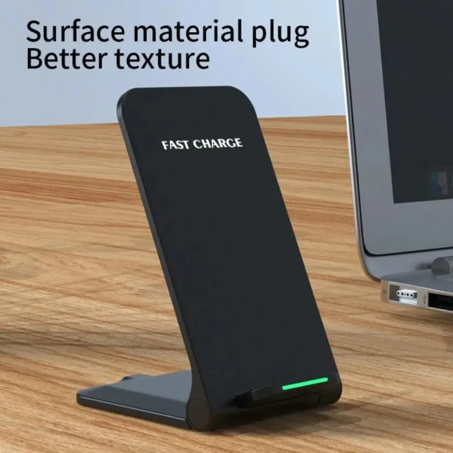 Standing phone charging pad