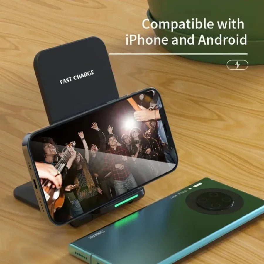 Standing phone charging pad